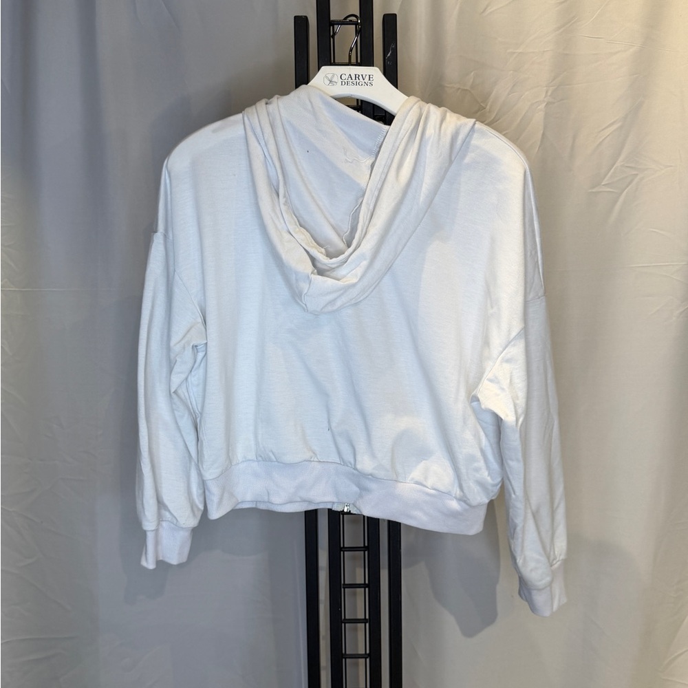 White Zip-Up Hoodie - Picture 3 of 3